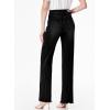image:imageSidefeel Womens Wide Leg Jeans High Waisted Stretchy Raw Hem Zimbaplatinum Denim PantsBlack