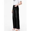 image:imageSidefeel Womens Wide Leg Jeans High Waisted Stretchy Raw Hem Zimbaplatinum Denim PantsBlack