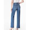 image:imageSidefeel Womens Wide Leg Jeans High Waisted Stretchy Raw Hem Zimbaplatinum Denim PantsBlue
