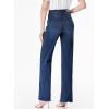 image:imageSidefeel Womens Wide Leg Jeans High Waisted Stretchy Raw Hem Zimbaplatinum Denim PantsBluing