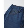 image:imageSidefeel Womens Wide Leg Jeans High Waisted Stretchy Raw Hem Zimbaplatinum Denim PantsBluing