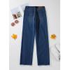 image:imageSidefeel Womens Wide Leg Jeans High Waisted Stretchy Raw Hem Zimbaplatinum Denim PantsBluing