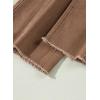 image:imageSidefeel Womens Wide Leg Jeans High Waisted Stretchy Raw Hem Zimbaplatinum Denim PantsBrown
