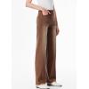 image:imageSidefeel Womens Wide Leg Jeans High Waisted Stretchy Raw Hem Zimbaplatinum Denim PantsBrown