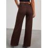 image:imageSidefeel Womens Wide Leg Jeans High Waisted Stretchy Raw Hem Zimbaplatinum Denim PantsCoffee