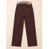 image:imageSidefeel Womens Wide Leg Jeans High Waisted Stretchy Raw Hem Zimbaplatinum Denim PantsCoffee