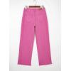 image:imageSidefeel Womens Wide Leg Jeans High Waisted Stretchy Raw Hem Zimbaplatinum Denim PantsHot Pink