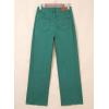 image:imageSidefeel Womens Wide Leg Jeans High Waisted Stretchy Raw Hem Zimbaplatinum Denim PantsLake Green