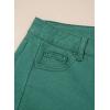 image:imageSidefeel Womens Wide Leg Jeans High Waisted Stretchy Raw Hem Zimbaplatinum Denim PantsLake Green