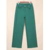 image:imageSidefeel Womens Wide Leg Jeans High Waisted Stretchy Raw Hem Zimbaplatinum Denim PantsLake Green