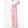 image:imageSidefeel Womens Wide Leg Jeans High Waisted Stretchy Raw Hem Zimbaplatinum Denim PantsPink