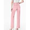 image:imageSidefeel Womens Wide Leg Jeans High Waisted Stretchy Raw Hem Zimbaplatinum Denim PantsPink