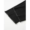 image:imageSidefeel Womens Wide Leg Jeans High Waisted Stretchy Raw Hem Zimbaplatinum Denim PantsSolid Black