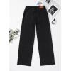 image:imageSidefeel Womens Wide Leg Jeans High Waisted Stretchy Raw Hem Zimbaplatinum Denim PantsSolid Black
