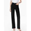 image:imageSidefeel Womens Wide Leg Jeans High Waisted Stretchy Raw Hem Zimbaplatinum Denim PantsSolid Black