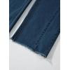 image:imageSidefeel Womens Wide Leg Jeans High Waisted Stretchy Raw Hem Zimbaplatinum Denim PantsVintage Blue