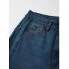 image:imageSidefeel Womens Wide Leg Jeans High Waisted Stretchy Raw Hem Zimbaplatinum Denim PantsVintage Blue