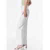 image:imageSidefeel Womens Wide Leg Jeans High Waisted Stretchy Raw Hem Zimbaplatinum Denim PantsWhite