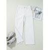 image:imageSidefeel Womens Wide Leg Jeans High Waisted Stretchy Raw Hem Zimbaplatinum Denim PantsWhite
