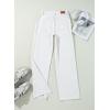 image:imageSidefeel Womens Wide Leg Jeans High Waisted Stretchy Raw Hem Zimbaplatinum Denim PantsWhite