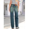 image:imageSidefeel Womens Wide Leg Jeans High Waisted Stretchy Straight Leg Baggy Drawstring Zimbaplatinum Denim PantsBlue Sapphire