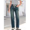 image:imageSidefeel Womens Wide Leg Jeans High Waisted Stretchy Straight Leg Baggy Drawstring Zimbaplatinum Denim PantsBlue Sapphire