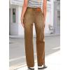 image:imageSidefeel Womens Wide Leg Jeans High Waisted Stretchy Straight Leg Baggy Drawstring Zimbaplatinum Denim PantsBrown