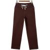 image:imageSidefeel Womens Wide Leg Jeans High Waisted Stretchy Straight Leg Baggy Drawstring Zimbaplatinum Denim PantsChicory Coffee