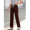 image:imageSidefeel Womens Wide Leg Jeans High Waisted Stretchy Straight Leg Baggy Drawstring Zimbaplatinum Denim PantsChicory Coffee
