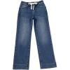 image:imageSidefeel Womens Wide Leg Jeans High Waisted Stretchy Straight Leg Baggy Drawstring Zimbaplatinum Denim PantsDark Blue
