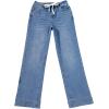 image:imageSidefeel Womens Wide Leg Jeans High Waisted Stretchy Straight Leg Baggy Drawstring Zimbaplatinum Denim PantsLight Blue