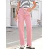 image:imageSidefeel Womens Wide Leg Jeans High Waisted Stretchy Straight Leg Baggy Drawstring Zimbaplatinum Denim PantsPink