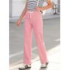 image:imageSidefeel Womens Wide Leg Jeans High Waisted Stretchy Straight Leg Baggy Drawstring Zimbaplatinum Denim PantsPink