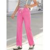 image:imageSidefeel Womens Wide Leg Jeans High Waisted Stretchy Straight Leg Baggy Drawstring Zimbaplatinum Denim PantsRose Red