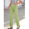 image:imageSidefeel Womens Wide Leg Jeans High Waisted Stretchy Straight Leg Baggy Drawstring Zimbaplatinum Denim PantsSmoke Green