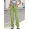 image:imageSidefeel Womens Wide Leg Jeans High Waisted Stretchy Straight Leg Baggy Drawstring Zimbaplatinum Denim PantsSmoke Green