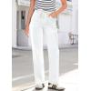 image:imageSidefeel Womens Wide Leg Jeans High Waisted Stretchy Straight Leg Baggy Drawstring Zimbaplatinum Denim PantsWhite