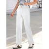 image:imageSidefeel Womens Wide Leg Jeans High Waisted Stretchy Straight Leg Baggy Drawstring Zimbaplatinum Denim PantsWhite