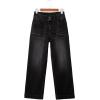 image:imageSidefeel Womens Wide Leg Jeans High Waisted Stretchy Tummy Control Straight Leg Denim PantsBlack