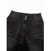 image:imageSidefeel Womens Wide Leg Jeans High Waisted Stretchy Tummy Control Straight Leg Denim PantsBlack