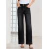 image:imageSidefeel Womens Wide Leg Jeans High Waisted Stretchy Tummy Control Straight Leg Denim PantsBlack