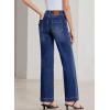 image:imageSidefeel Womens Wide Leg Jeans High Waisted Stretchy Tummy Control Straight Leg Denim PantsBluing