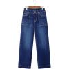 image:imageSidefeel Womens Wide Leg Jeans High Waisted Stretchy Tummy Control Straight Leg Denim PantsBluing