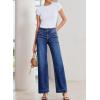 image:imageSidefeel Womens Wide Leg Jeans High Waisted Stretchy Tummy Control Straight Leg Denim PantsBluing