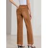 image:imageSidefeel Womens Wide Leg Jeans High Waisted Stretchy Tummy Control Straight Leg Denim PantsBrown