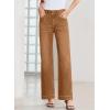 image:imageSidefeel Womens Wide Leg Jeans High Waisted Stretchy Tummy Control Straight Leg Denim PantsBrown