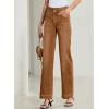 image:imageSidefeel Womens Wide Leg Jeans High Waisted Stretchy Tummy Control Straight Leg Denim PantsBrown