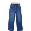 image:imageSidefeel Womens Wide Leg Jeans High Waisted Stretchy Tummy Control Straight Leg Denim PantsDark Blue