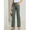 image:imageSidefeel Womens Wide Leg Jeans High Waisted Stretchy Tummy Control Straight Leg Denim PantsGeen