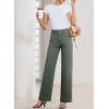 image:imageSidefeel Womens Wide Leg Jeans High Waisted Stretchy Tummy Control Straight Leg Denim PantsGeen